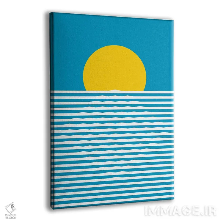 تابلو انتزاعی "طلوع خورشید" اثر فلت اول - نمای پرسپکتیو محصول