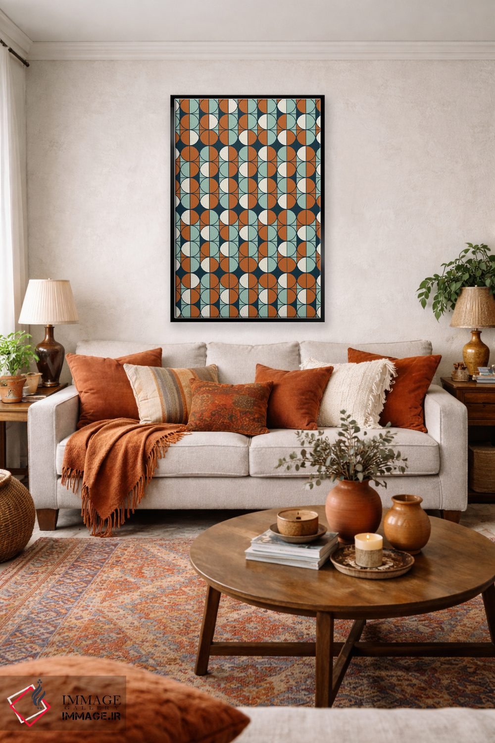 تابلو انتزاعی "الگوی رترو" اثر فلت اول - D5B