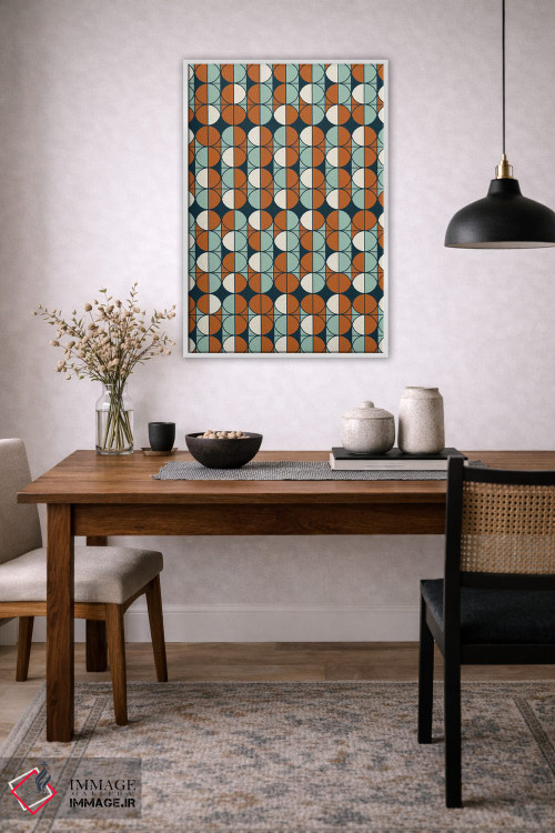 تابلو انتزاعی "الگوی رترو" اثر فلت اول - D4W