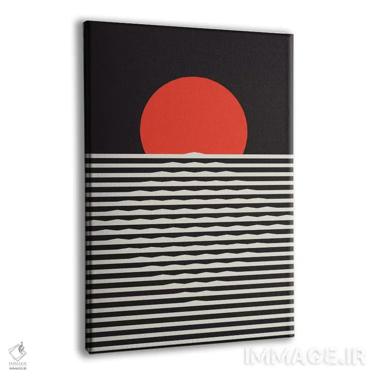 تابلو مینیمال "غروب خورشید" اثر فلت اول - نمای پرسپکتیو محصول