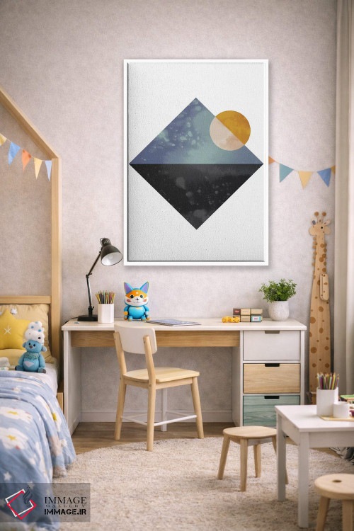 تابلو مینیمال "دریا و خورشید" اثر فلت اول - D1W