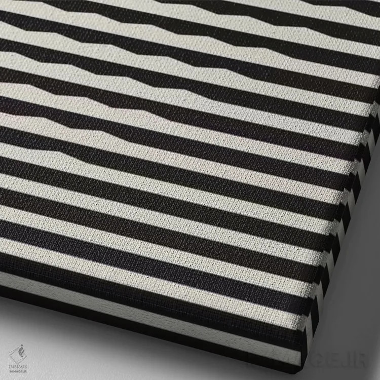 تابلو مینیمال "غروب خورشید" اثر فلت اول - نمای نزدیک بافت بوم