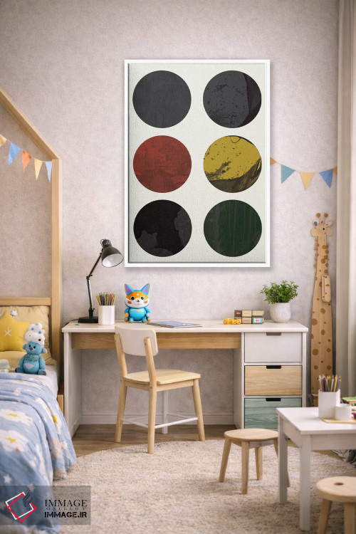 تابلو مینیمال "شش دایره" اثر فلت اول - D1W