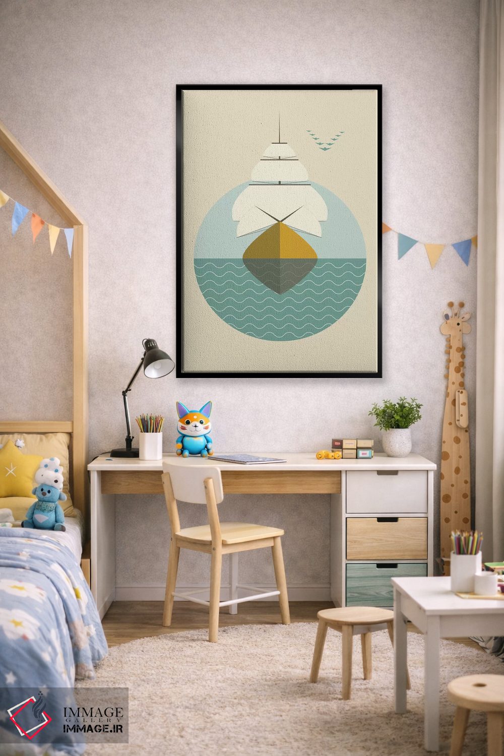 تابلو مینیمال "کشتی" اثر فلت اول - D2B