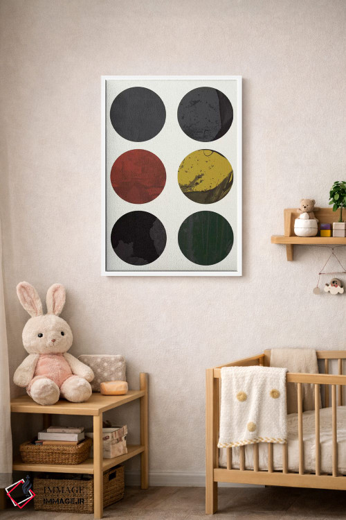 تابلو مینیمال "شش دایره" اثر فلت اول - D2W