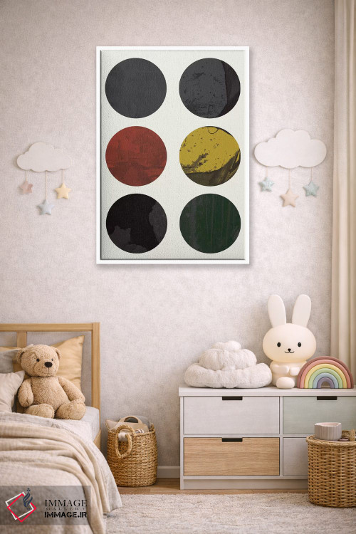 تابلو مینیمال "شش دایره" اثر فلت اول - D3W
