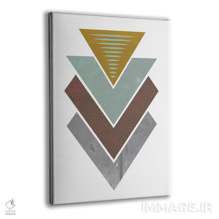 تابلو مینیمال "مثلث های گرنج" اثر فلت اول - نمای پرسپکتیو محصول