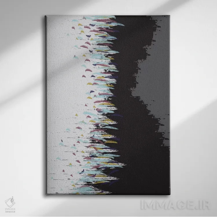 تابلو انتزاعی "مرد گردباد" اثر فلت اول - نمای روبهرو روی دیوار