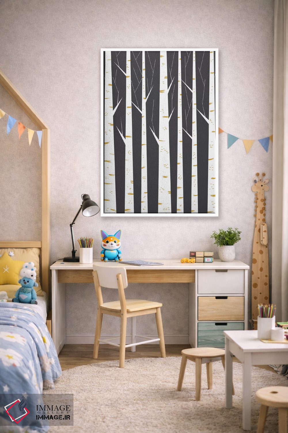 تابلو مینیمال "جنگل راش" اثر فلت اول - D1W