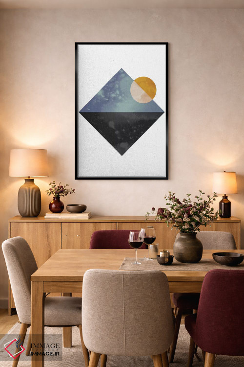 تابلو مینیمال "دریا و خورشید" اثر فلت اول - D5B