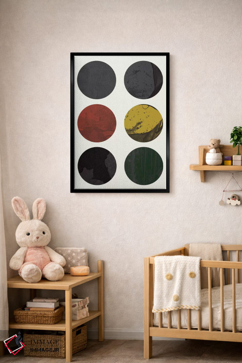 تابلو مینیمال "شش دایره" اثر فلت اول - D4B