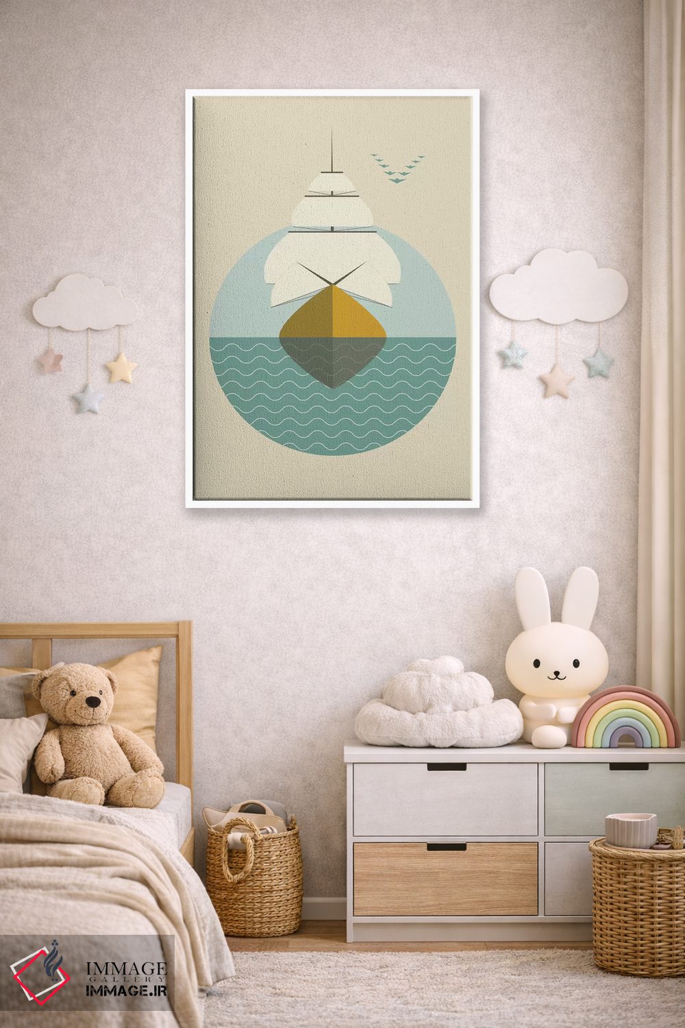 تابلو مینیمال "کشتی" اثر فلت اول - D4W