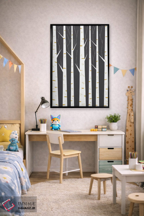 تابلو مینیمال "جنگل راش" اثر فلت اول - D2B