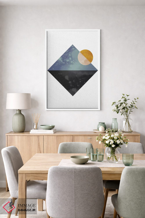 تابلو مینیمال "دریا و خورشید" اثر فلت اول - D6W