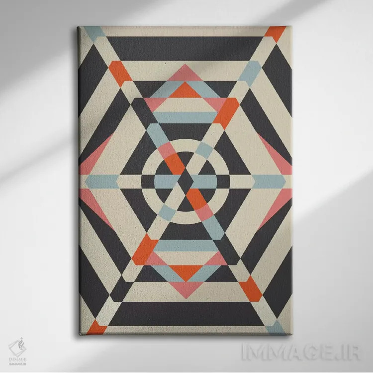 تابلو انتزاعی "چتر" اثر فلت اول - نمای روبهرو روی دیوار