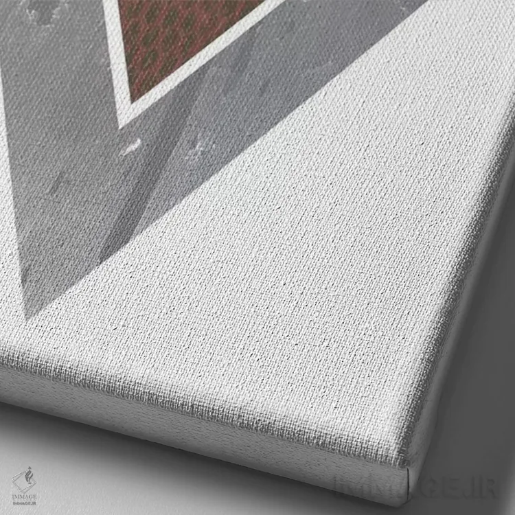 تابلو مینیمال "مثلث های گرنج" اثر فلت اول - نمای نزدیک بافت بوم