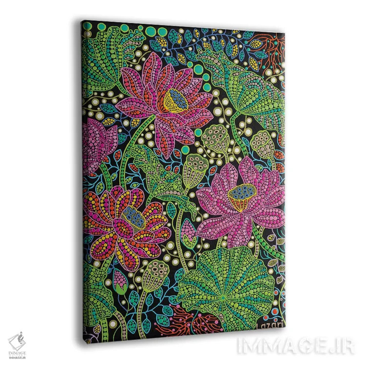 تابلو دکوراتیو "گل نیلوفر" اثر اکسانا لازاری - نمای پرسپکتیو محصول