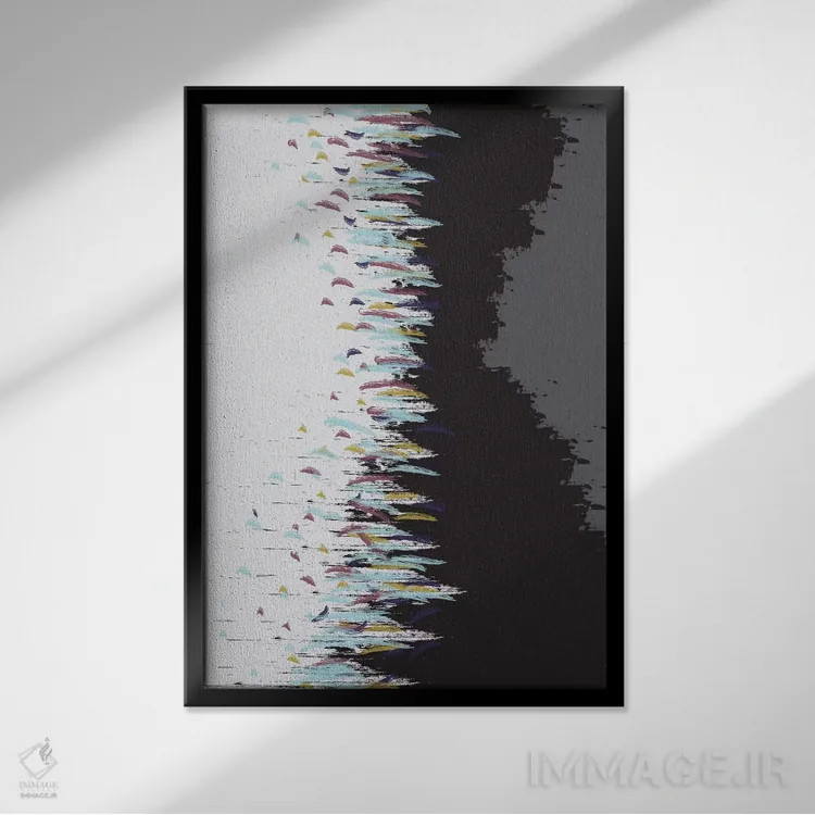 تابلو انتزاعی "مرد گردباد" اثر فلت اول - نمای قابدار مشکی