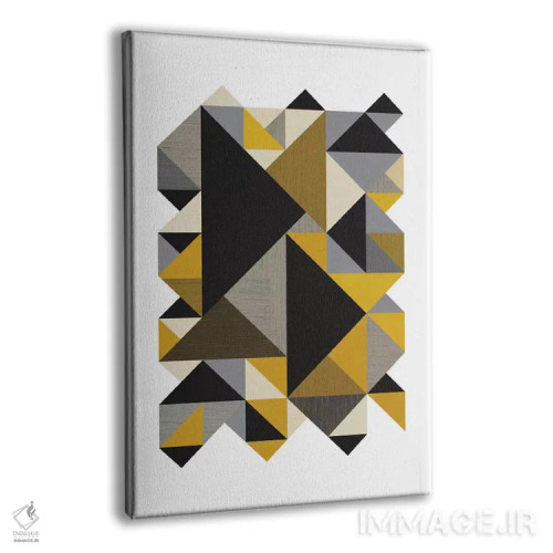 تابلو انتزاعی "مثلث ها اورگ" اثر فلت اول - نمای پرسپکتیو محصول