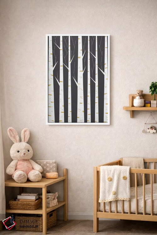 تابلو مینیمال "جنگل راش" اثر فلت اول - D4W