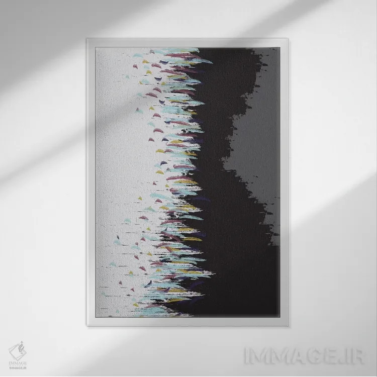 تابلو انتزاعی "مرد گردباد" اثر فلت اول - نمای قابدار سفید