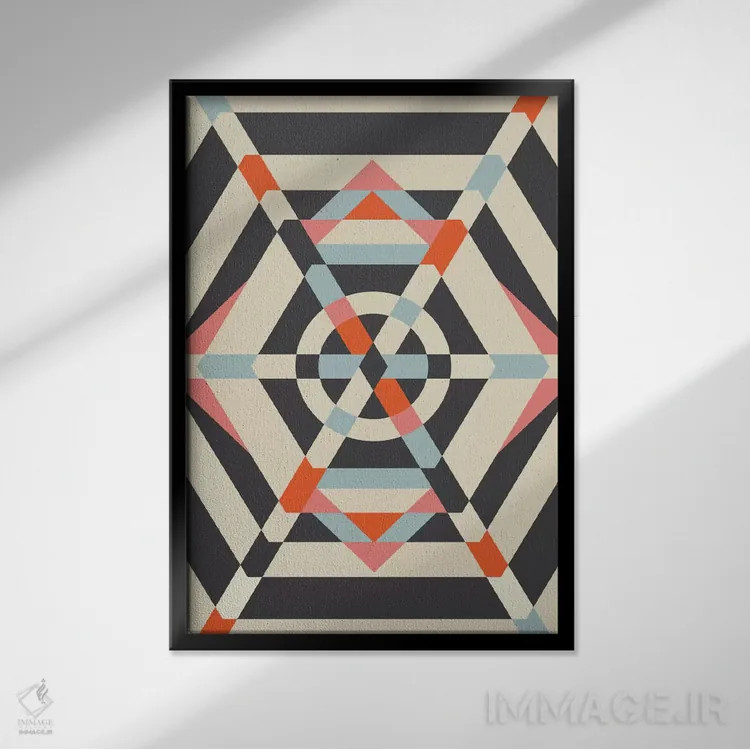 تابلو انتزاعی "چتر" اثر فلت اول - نمای قابدار مشکی