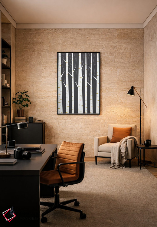 تابلو مینیمال "جنگل راش" اثر فلت اول - D6B