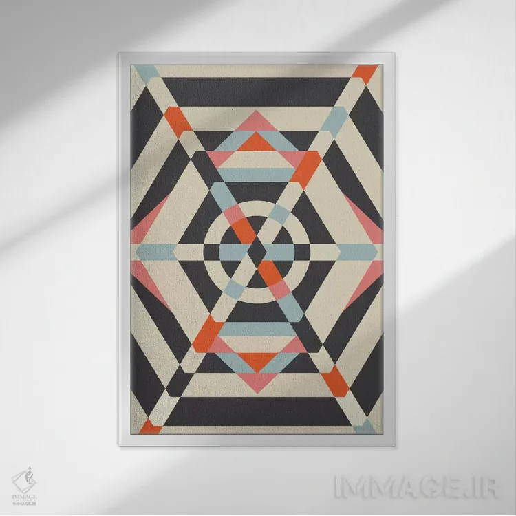 تابلو انتزاعی "چتر" اثر فلت اول - نمای قابدار سفید