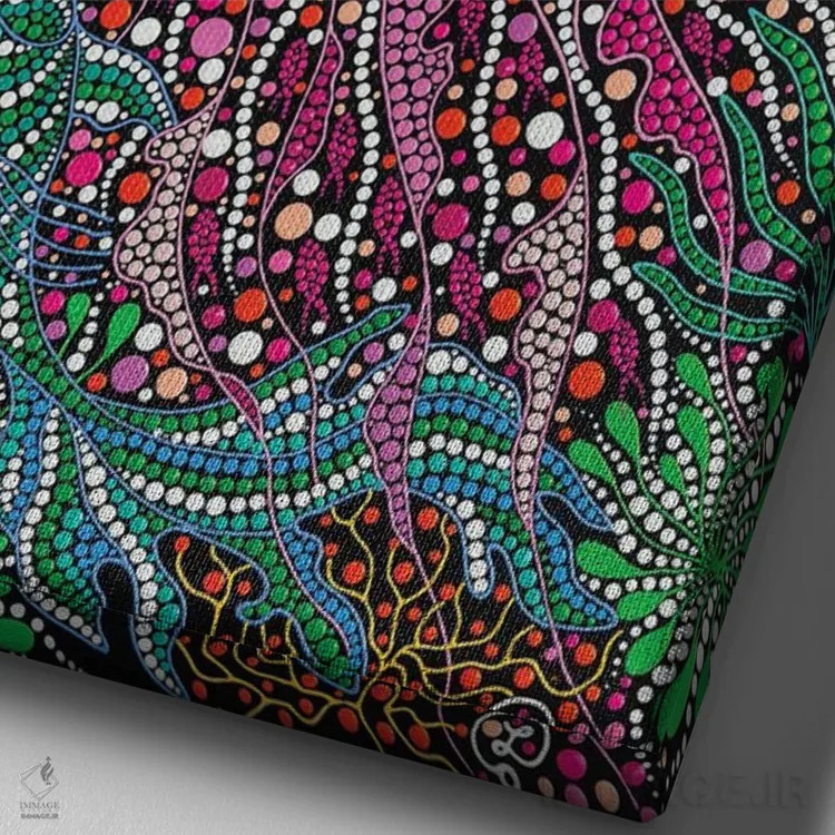 تابلو دکوراتیو "ژله ماهی صورتی" اثر اکسانا لازاری - نمای نزدیک بافت بوم