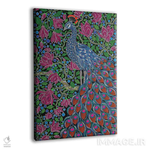 تابلو دکوراتیو "طاووس" اثر اکسانا لازاری - نمای پرسپکتیو محصول