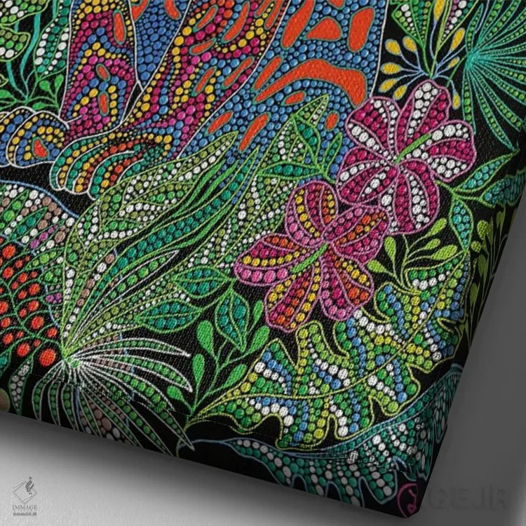 تابلو دکوراتیو "جنگل" اثر اکسانا لازاری - نمای نزدیک بافت بوم