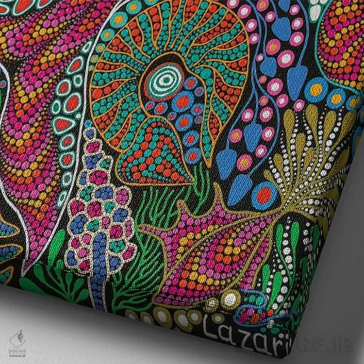 تابلو دکوراتیو "ماهی بزرگ" اثر اکسانا لازاری - نمای نزدیک بافت بوم