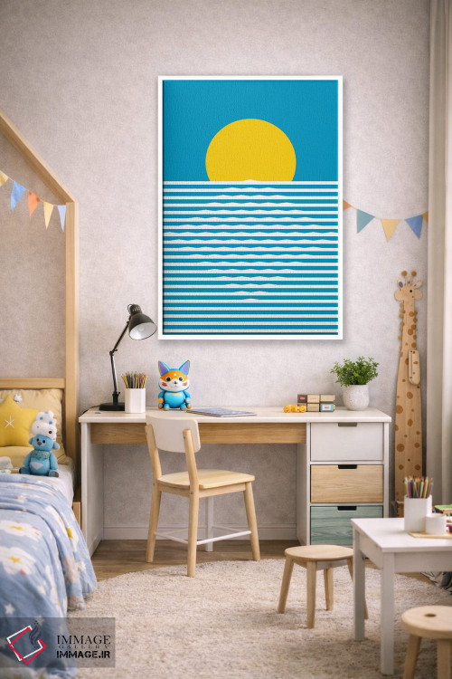 تابلو انتزاعی "طلوع خورشید" اثر فلت اول - D1W