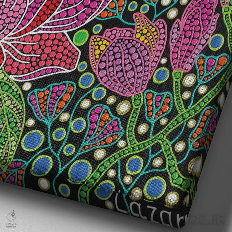 تابلو دکوراتیو "گل های مگنولیا" اثر اکسانا لازاری - نمای نزدیک بافت بوم