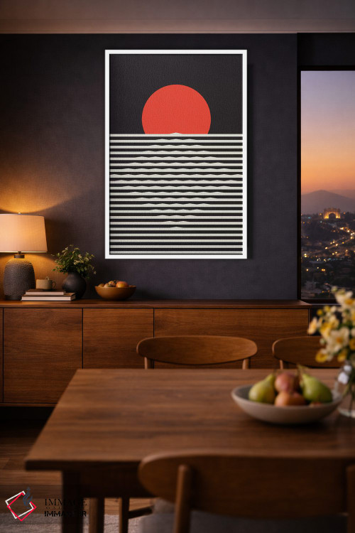 تابلو مینیمال "غروب خورشید" اثر فلت اول - D3W