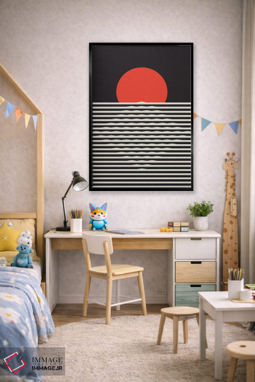 تابلو مینیمال "غروب خورشید" اثر فلت اول - D2B