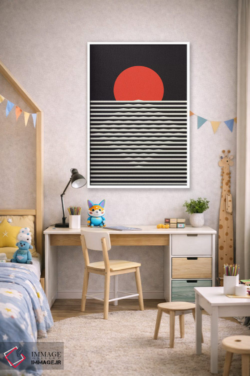 تابلو مینیمال "غروب خورشید" اثر فلت اول - D1W