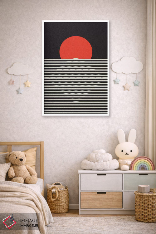 تابلو مینیمال "غروب خورشید" اثر فلت اول - D4W