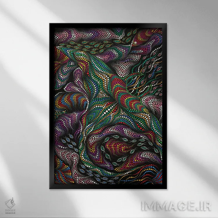 تابلو دکوراتیو "کف شور" اثر اکسانا لازاری - نمای قابدار مشکی