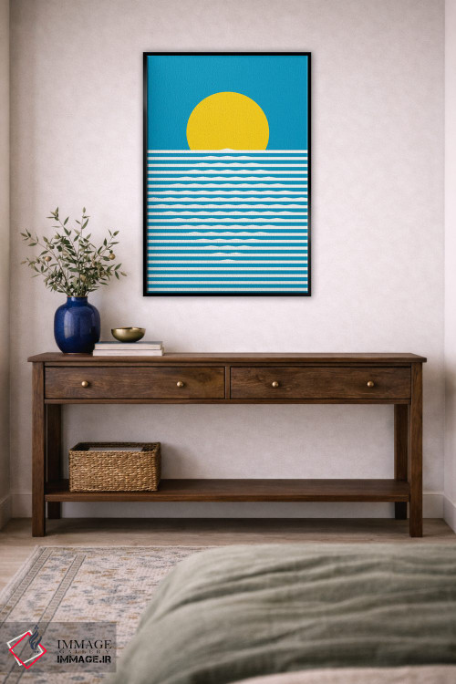 تابلو انتزاعی "طلوع خورشید" اثر فلت اول - D5B