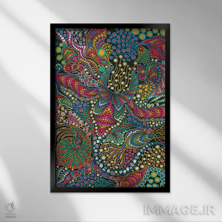 تابلو دکوراتیو "ماهی مانتا ری" اثر اکسانا لازاری - نمای قابدار مشکی