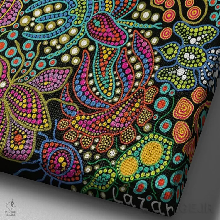 تابلو دکوراتیو "حشرات" اثر اکسانا لازاری - نمای نزدیک بافت بوم