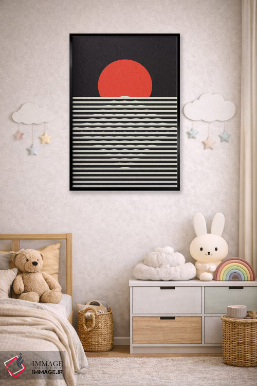 تابلو مینیمال "غروب خورشید" اثر فلت اول - D5B