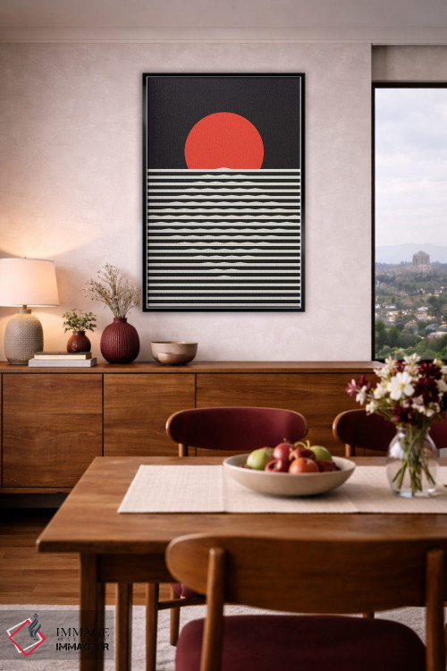 تابلو مینیمال "غروب خورشید" اثر فلت اول - D6B