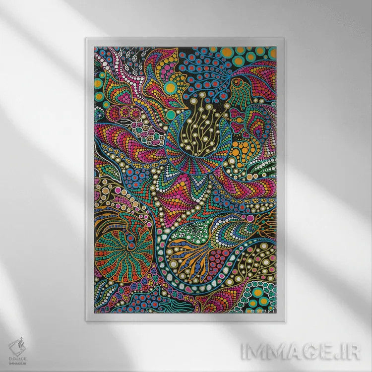 تابلو دکوراتیو "ماهی مانتا ری" اثر اکسانا لازاری - نمای قابدار سفید