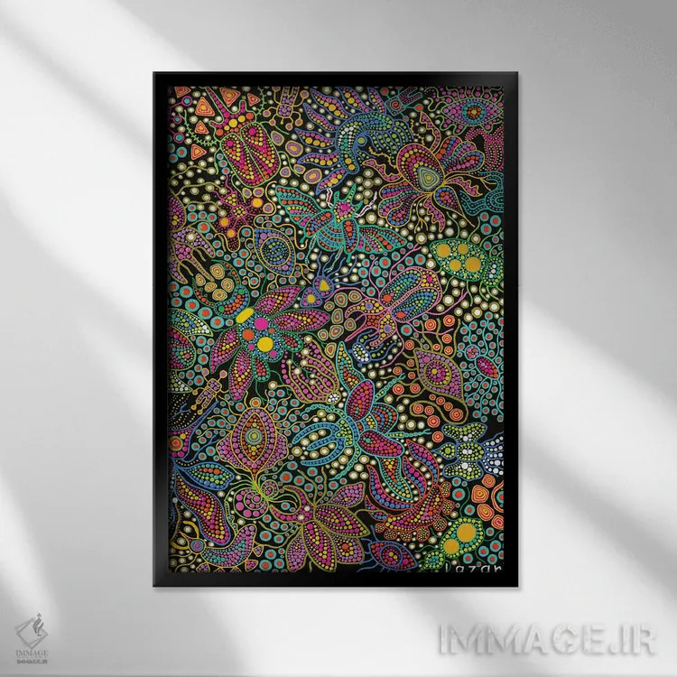 تابلو دکوراتیو "حشرات" اثر اکسانا لازاری - نمای قابدار مشکی