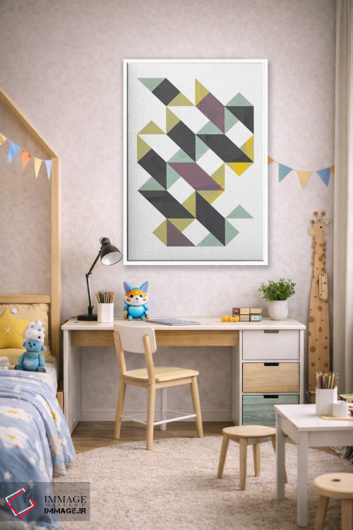 تابلو مینیمال "مثلث ها I" اثر فلت اول - D1W