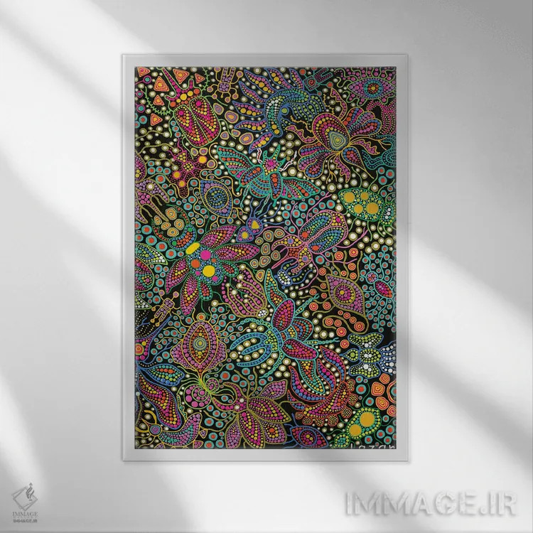 تابلو دکوراتیو "حشرات" اثر اکسانا لازاری - نمای قابدار سفید