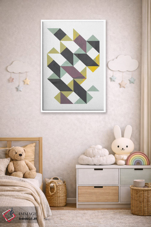 تابلو مینیمال "مثلث ها I" اثر فلت اول - D4W