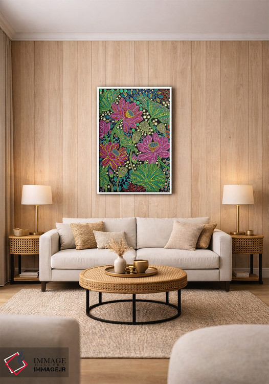 تابلو دکوراتیو "گل نیلوفر" اثر اکسانا لازاری - D1W